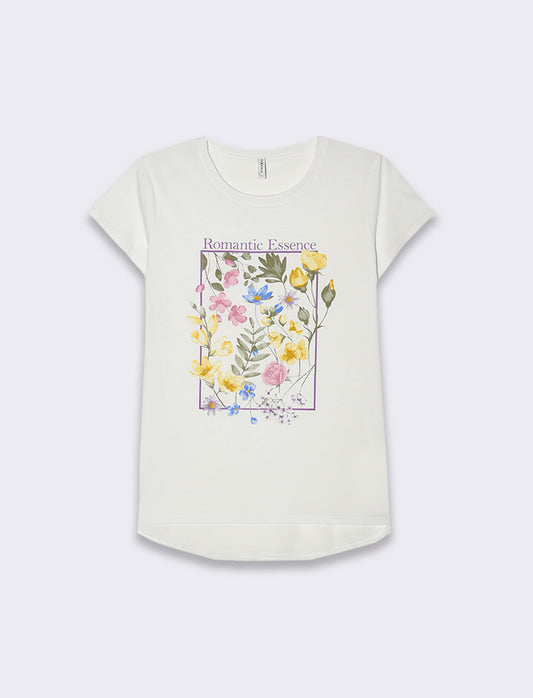 Floral T-shirt for Elegant Women - 
