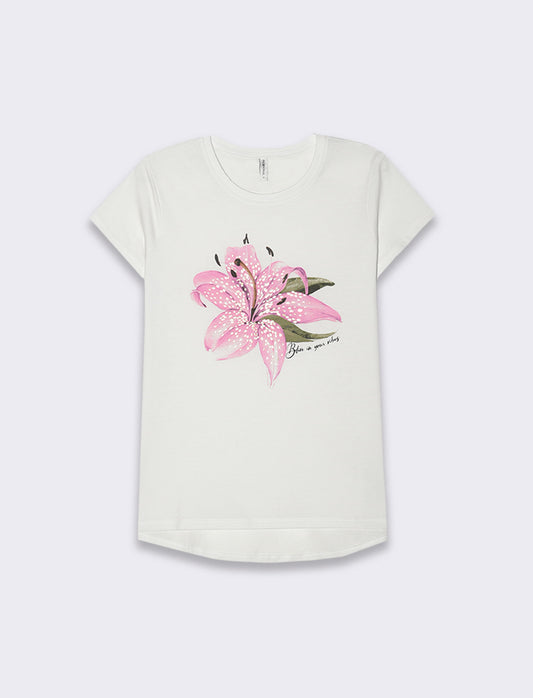 Floral T-shirt for Elegant Women - 