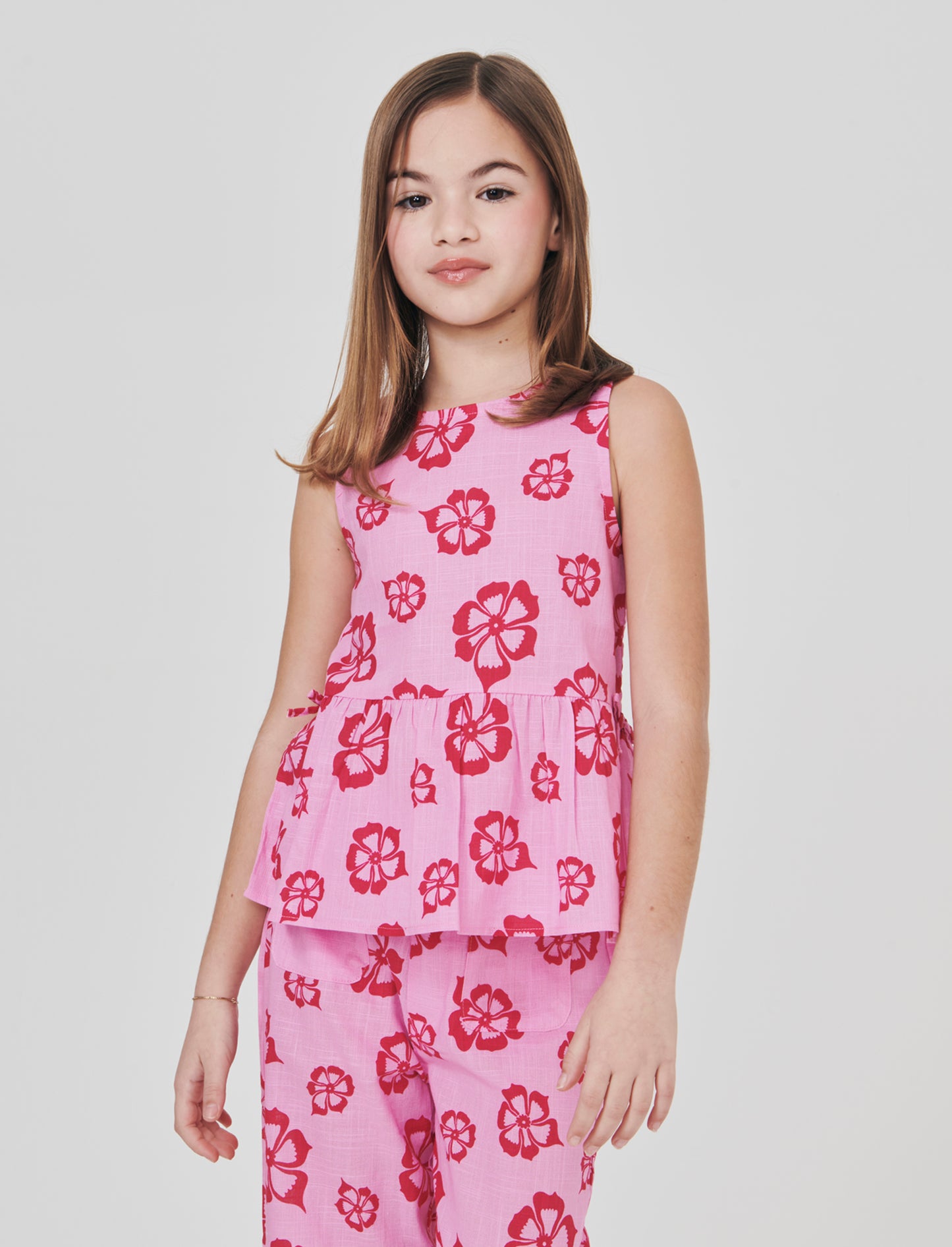 Camicia Floreale in Cotone con Rouches - Fantasia