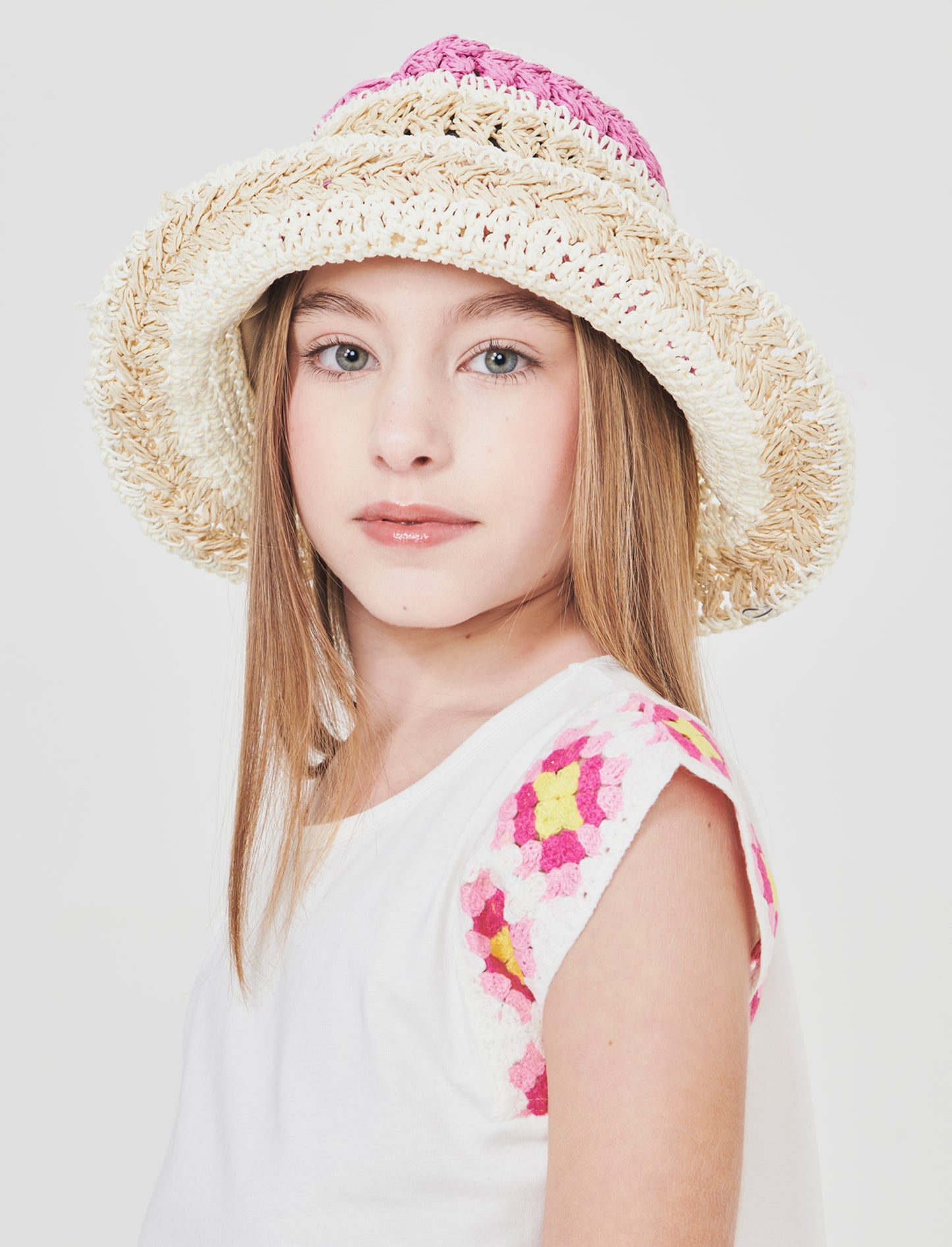 T-Shirt Cotone con Maniche Crochet - Bianco latte