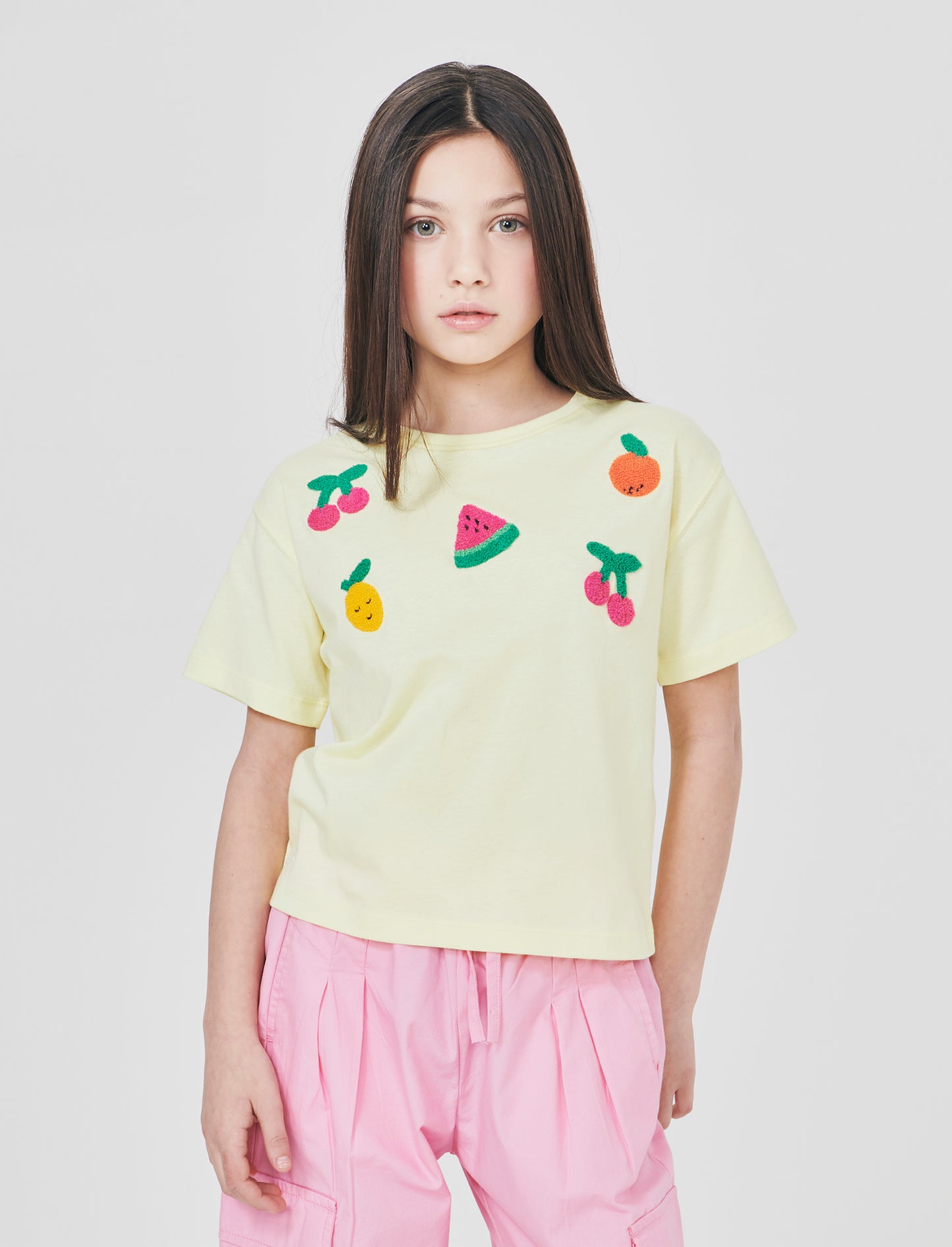 T-shirt over con patch in spugna - Giallo