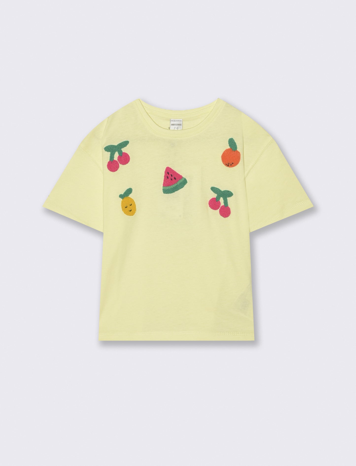 T-shirt over con patch in spugna - Giallo