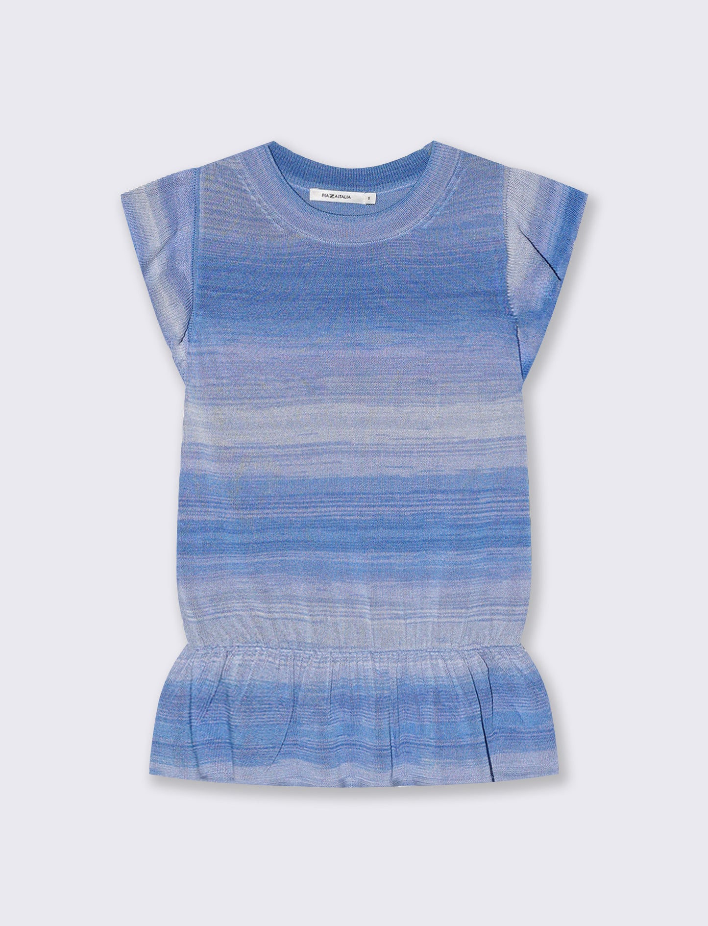 Top in tessuto effetto maglia righe - var 2