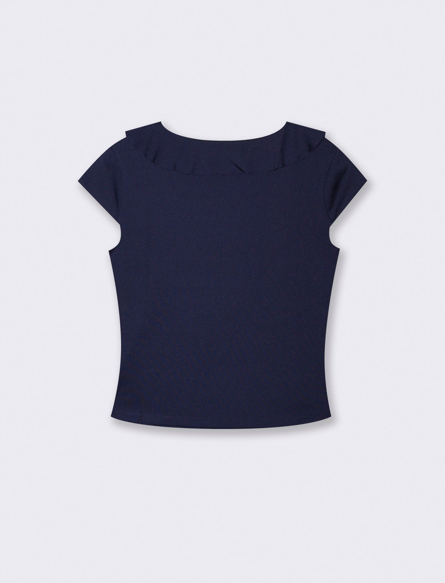 T-SHIRT CON VOLANT - Blu