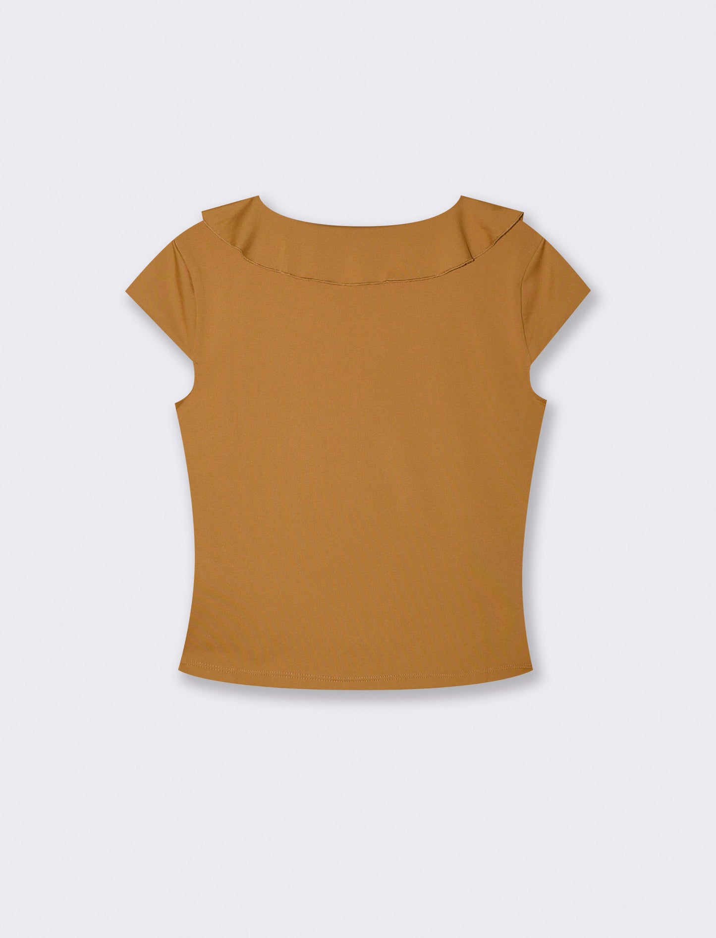 T-SHIRT CON VOLANT - Senape