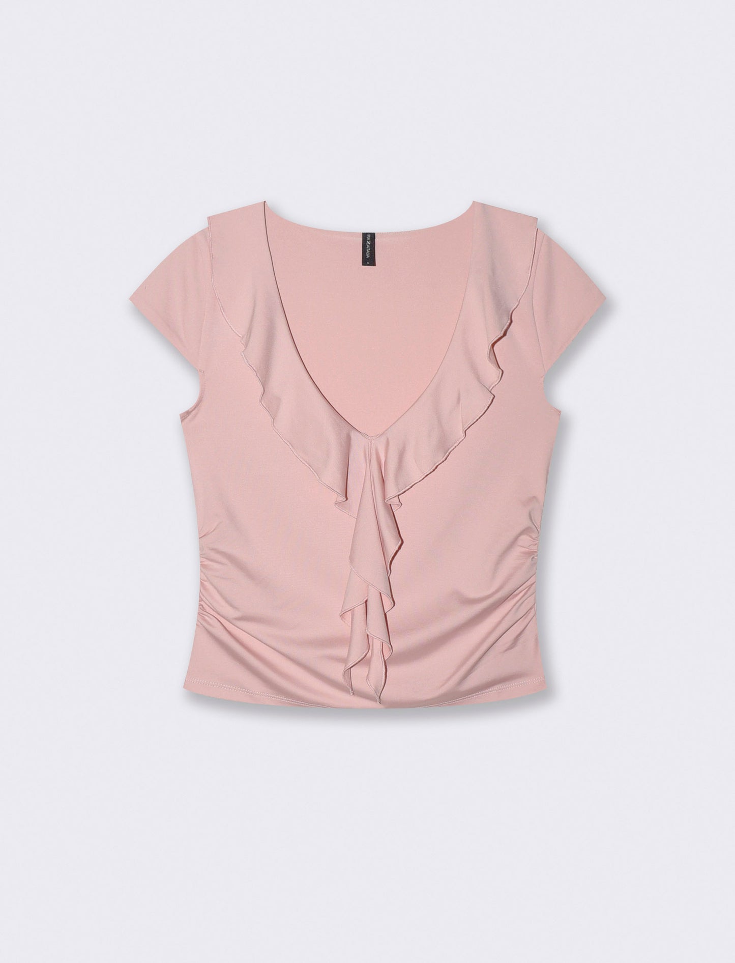 T-SHIRT CON VOLANT - Rosa