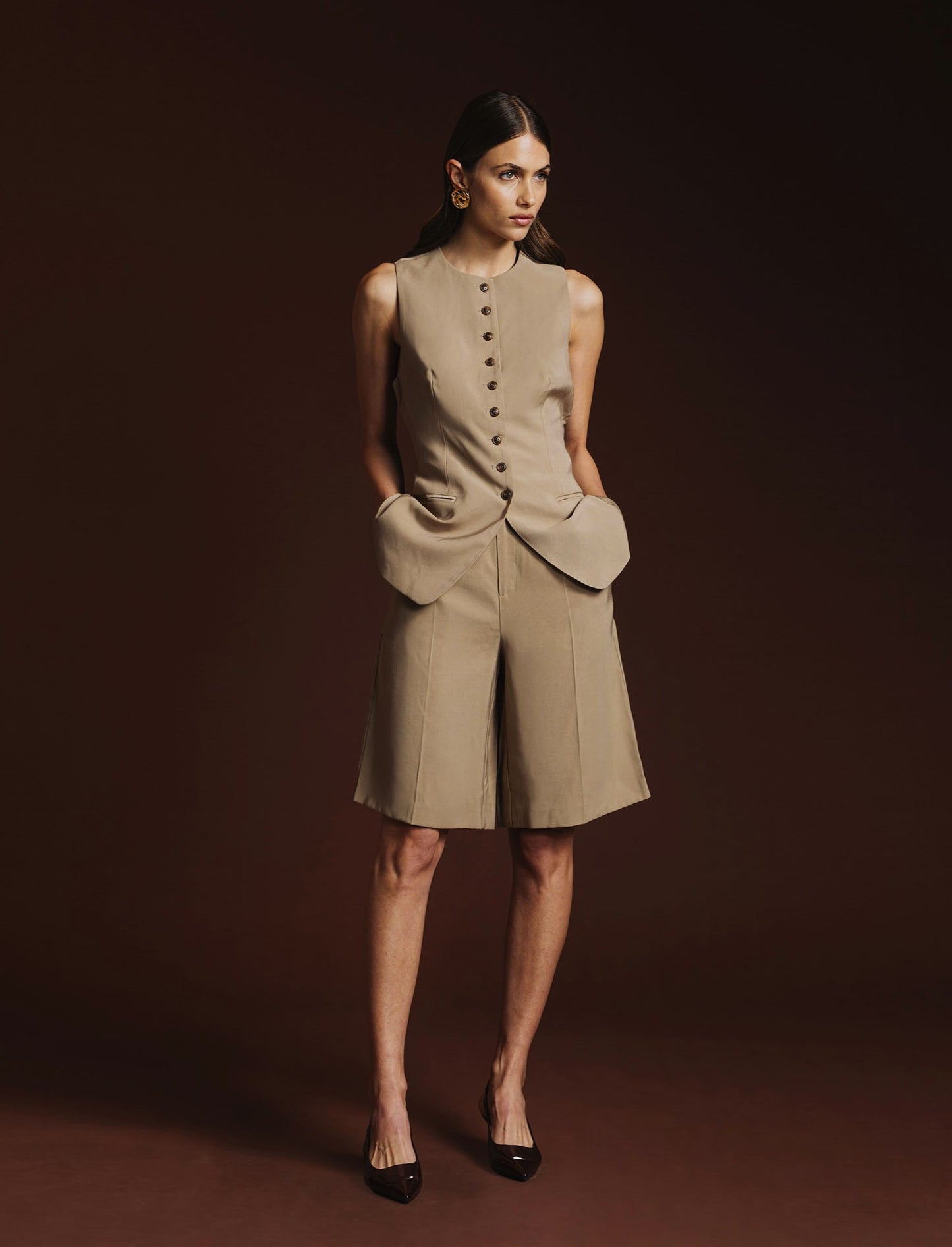 GILET LUNGO - Kaky 1