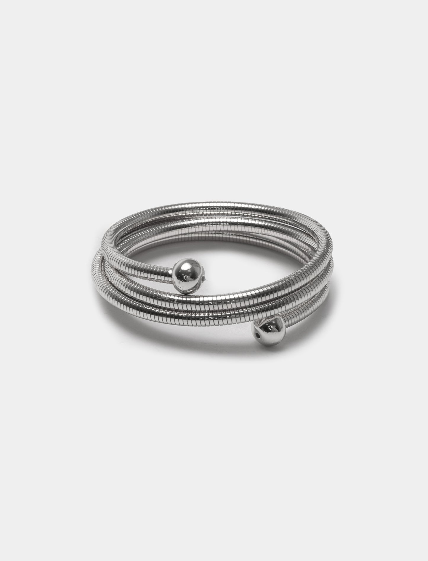 Bracciale da donna con cavo metallo lungo - Argento