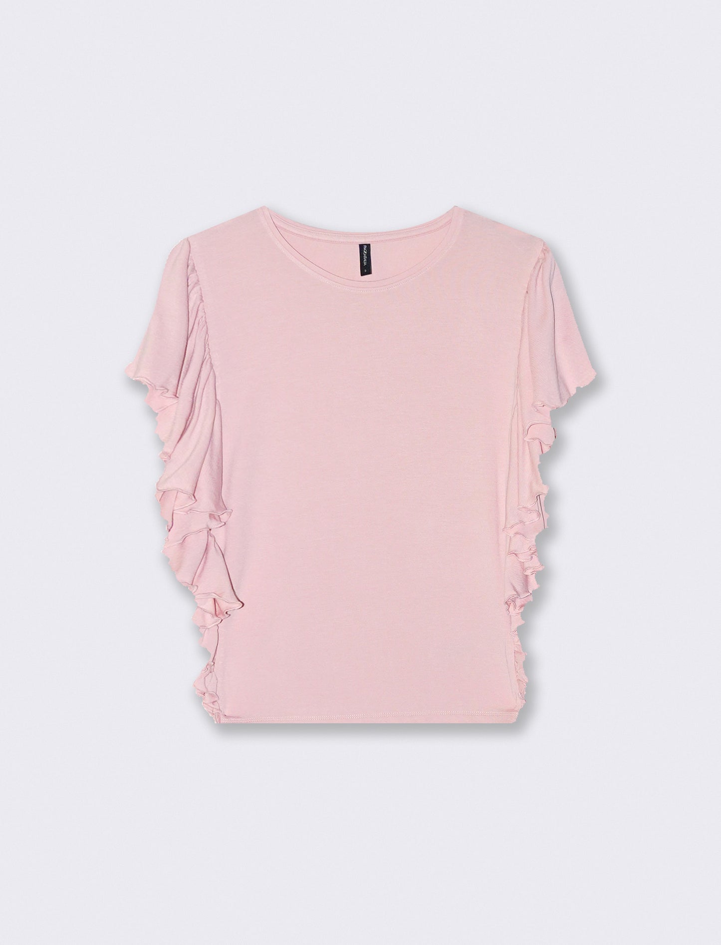 T-Shirt with Side Ruffles - Pink