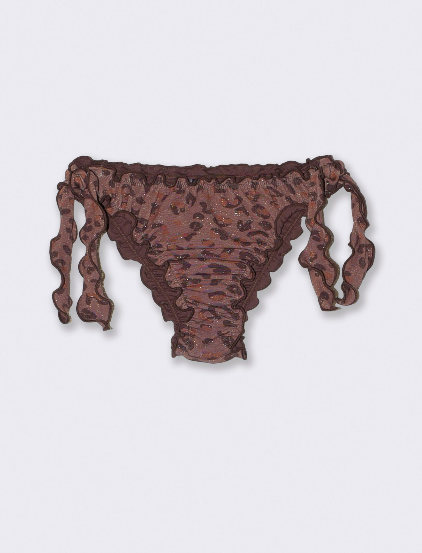 Slip mare lurex bordi arricciati - Marrone