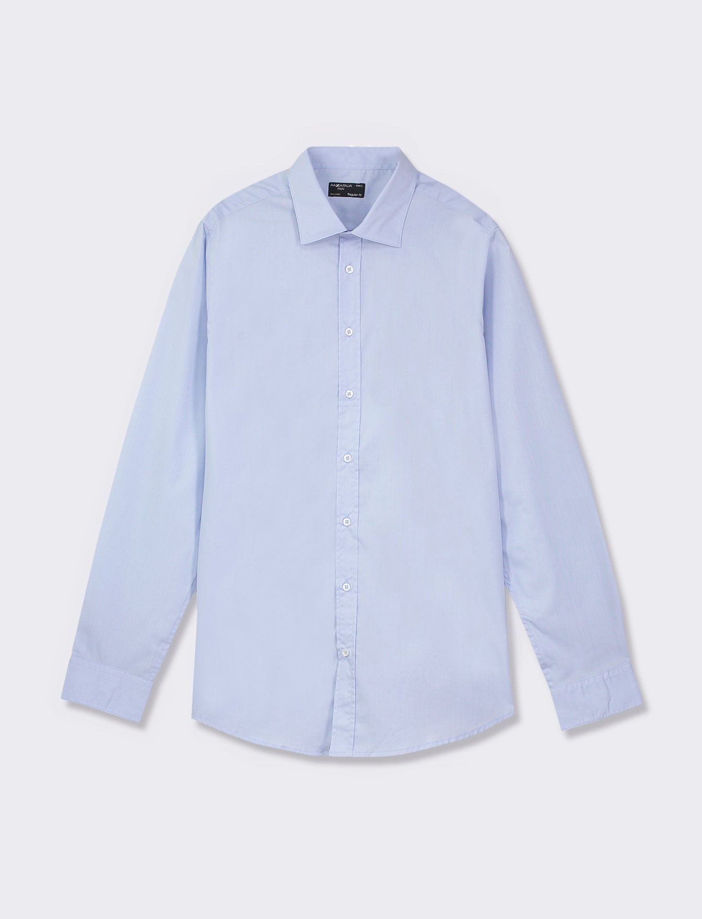 Easy Iron Cotton Blend French Collar Shirt - Sky blue