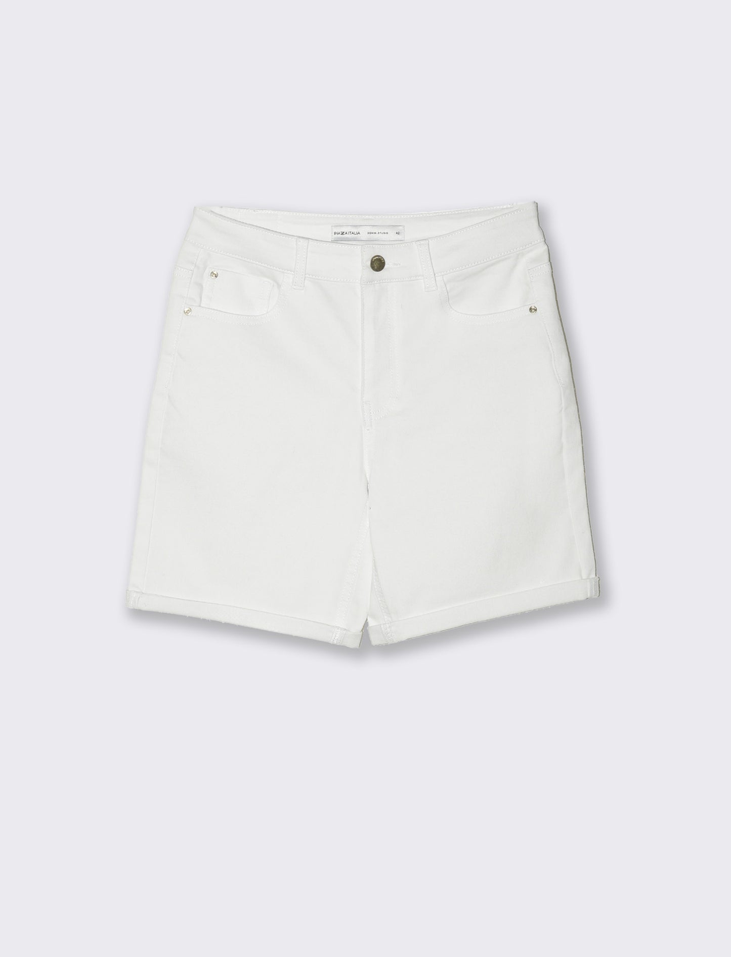 Bermuda in denim da donna - Bianco