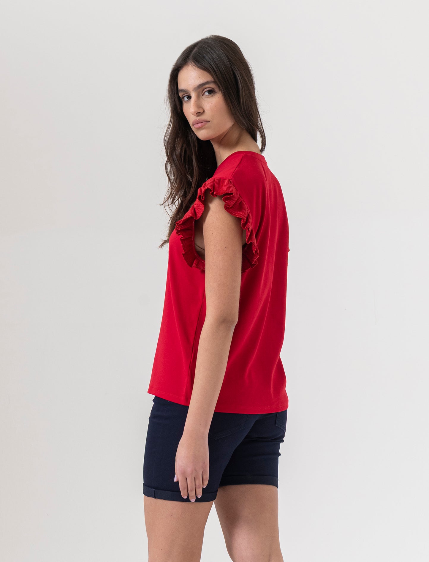 Bermuda in denim da donna - Blu