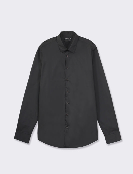 Camicia basic slim fit easy iron - Nero