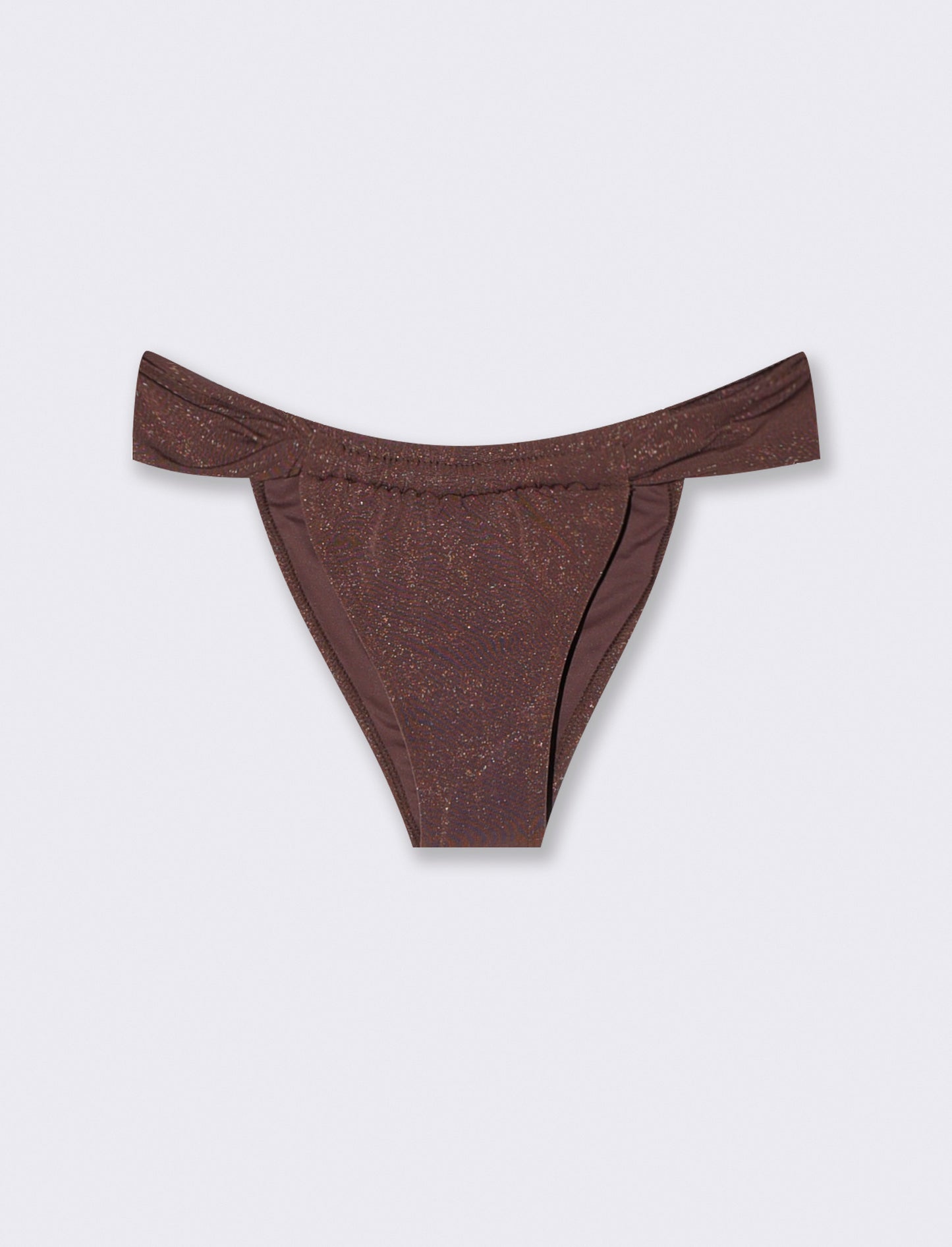 Slip mare tanga regolabile in lurex - Marrone