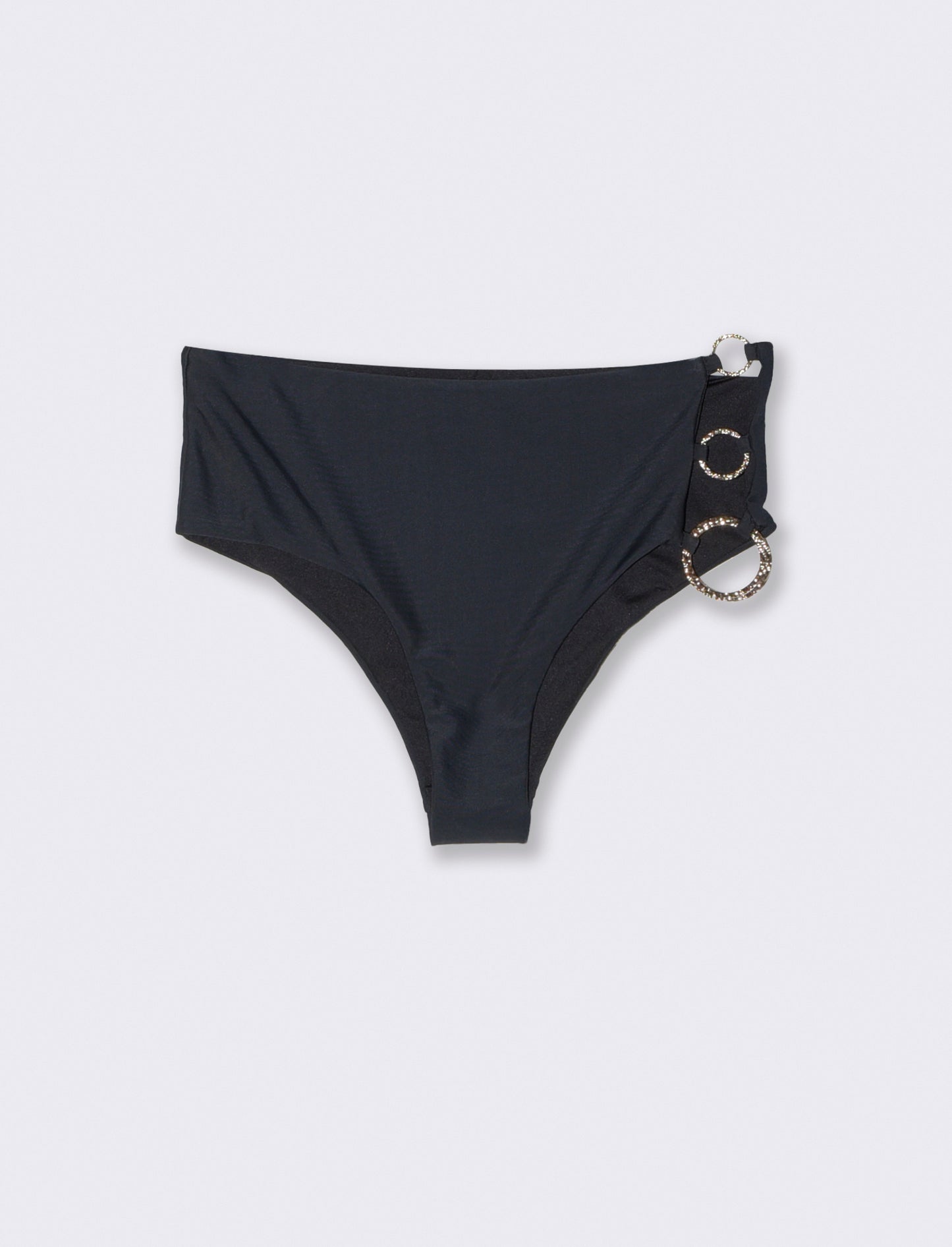 Slip mare a vita alta con anelli - Nero