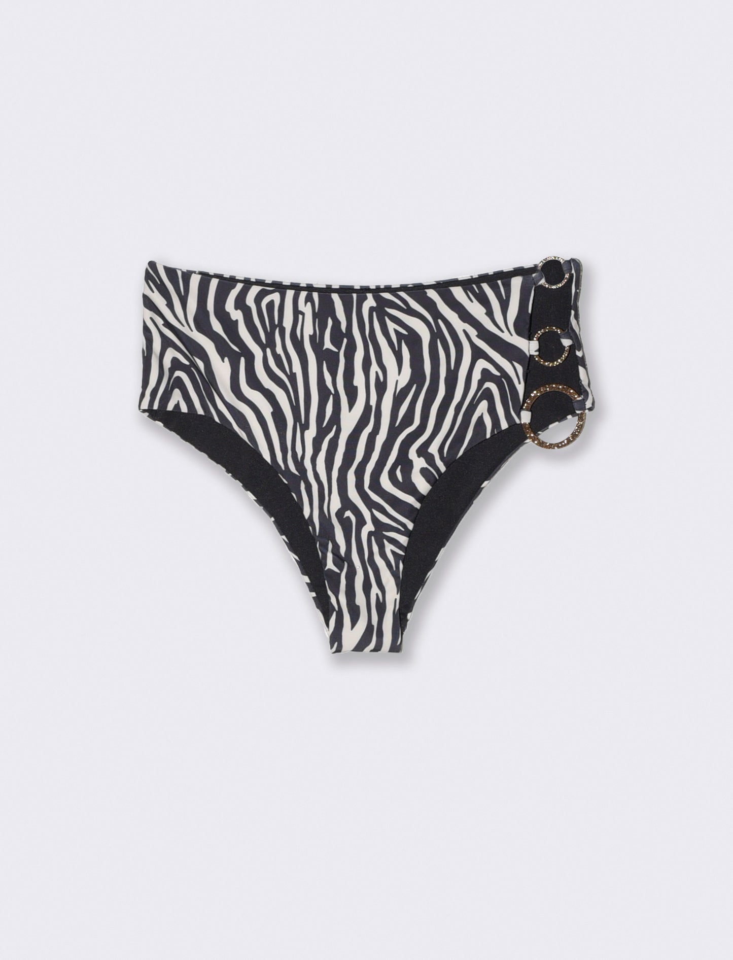 Slip mare a vita alta con anelli - Zebrato