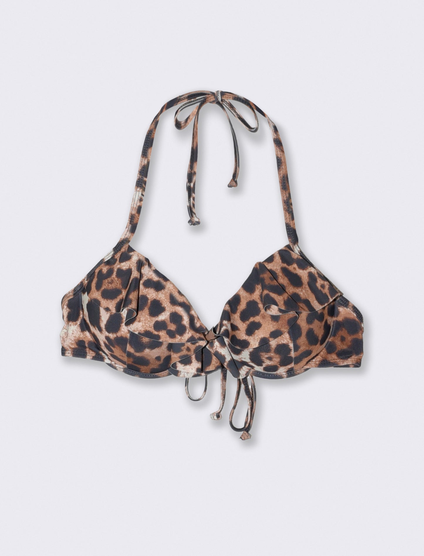 Reggiseno mare push up con rouches - Leopardato