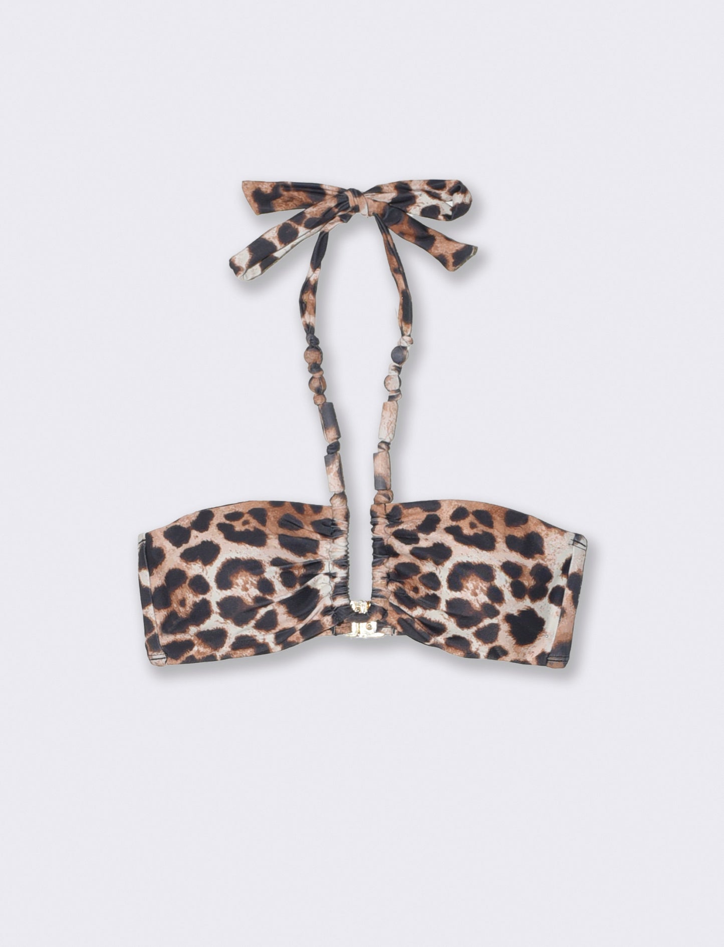 Reggiseno fascia mare con accessori rivestiti - Leopardato
