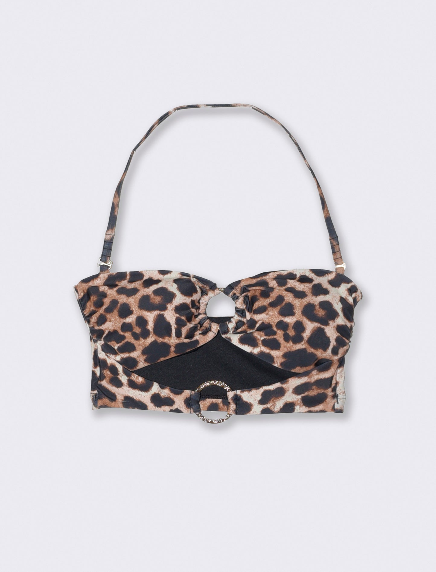 Top a fascia mare con anelli - Leopardato