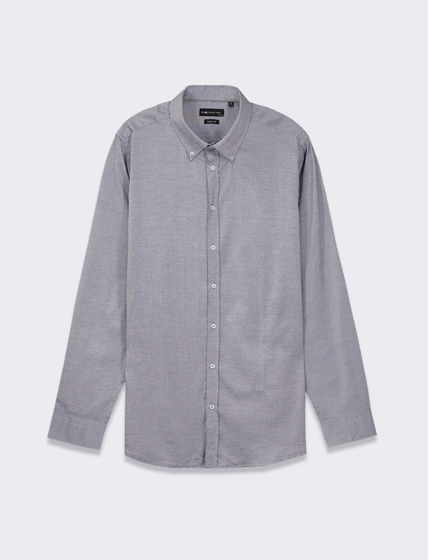 Regular Fit Oxford Cotton Shirt with Button-Down Collar - Blue