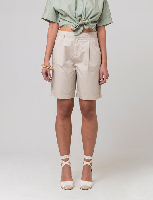 Bermuda basico da donna - Beige corda