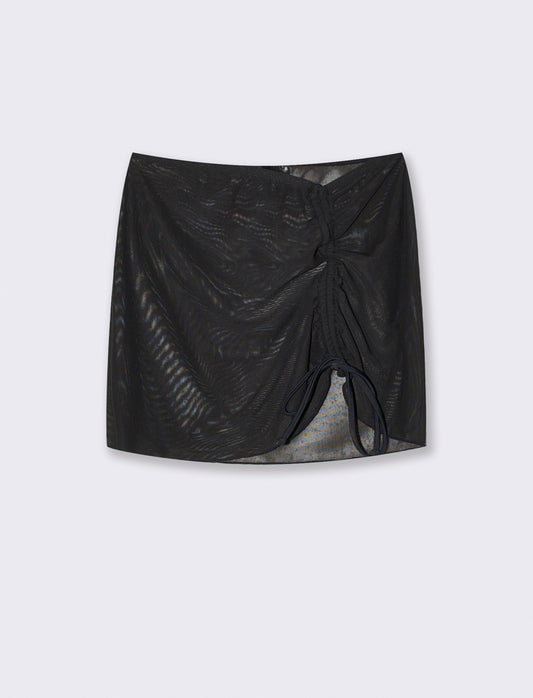 Elegant micro-net cover-up dress - Black