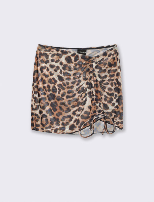 Elegant micro-net cover-up dress - Animalier