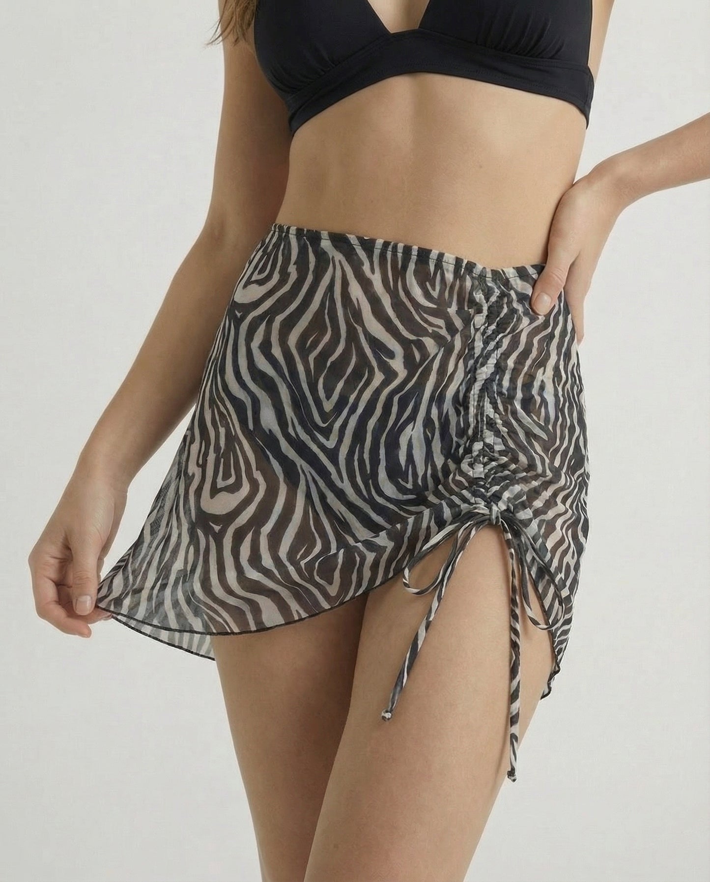 Gonna copricostume in microrete - Zebrato