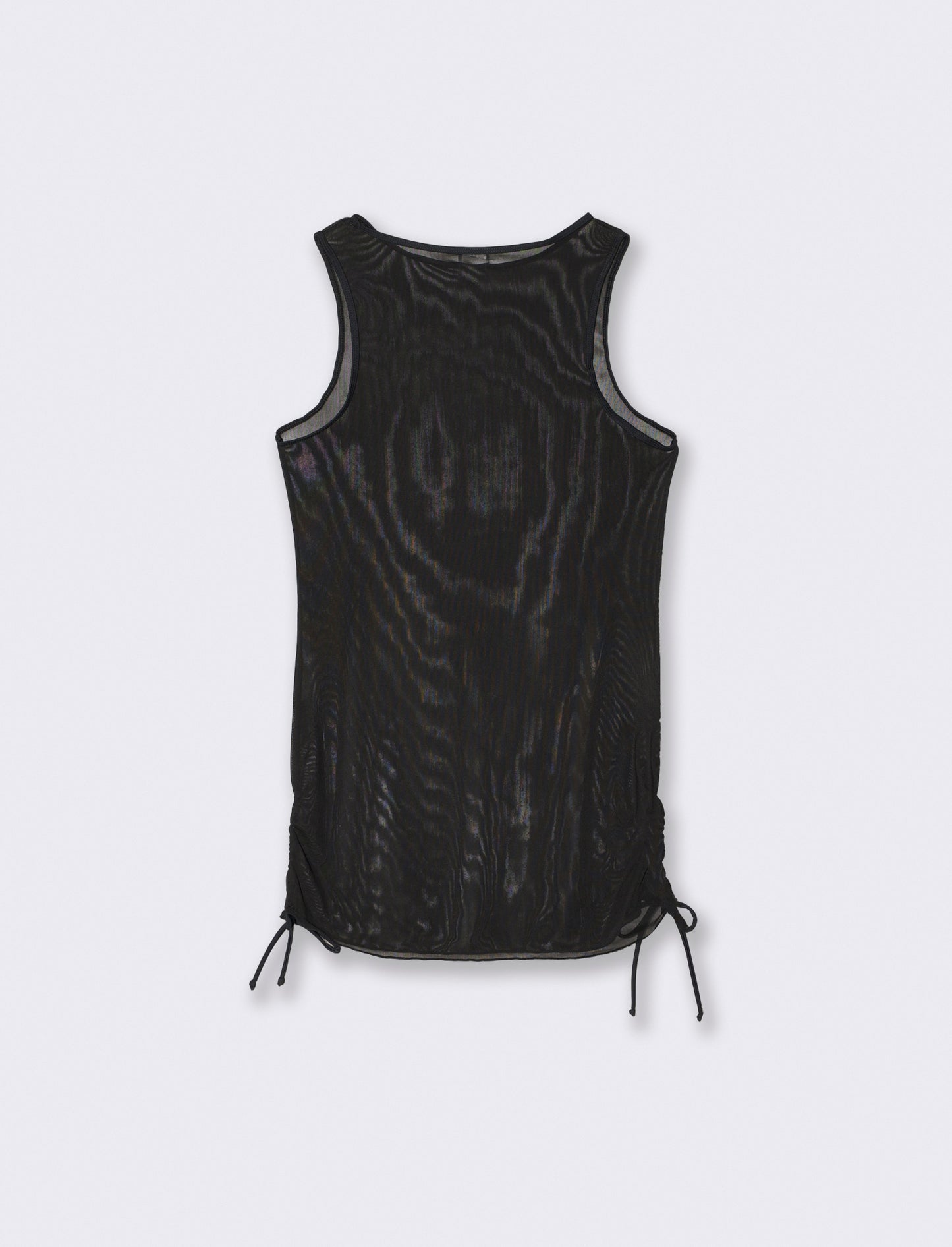 Abito copricostume in rete stampato con laccetti - Nero