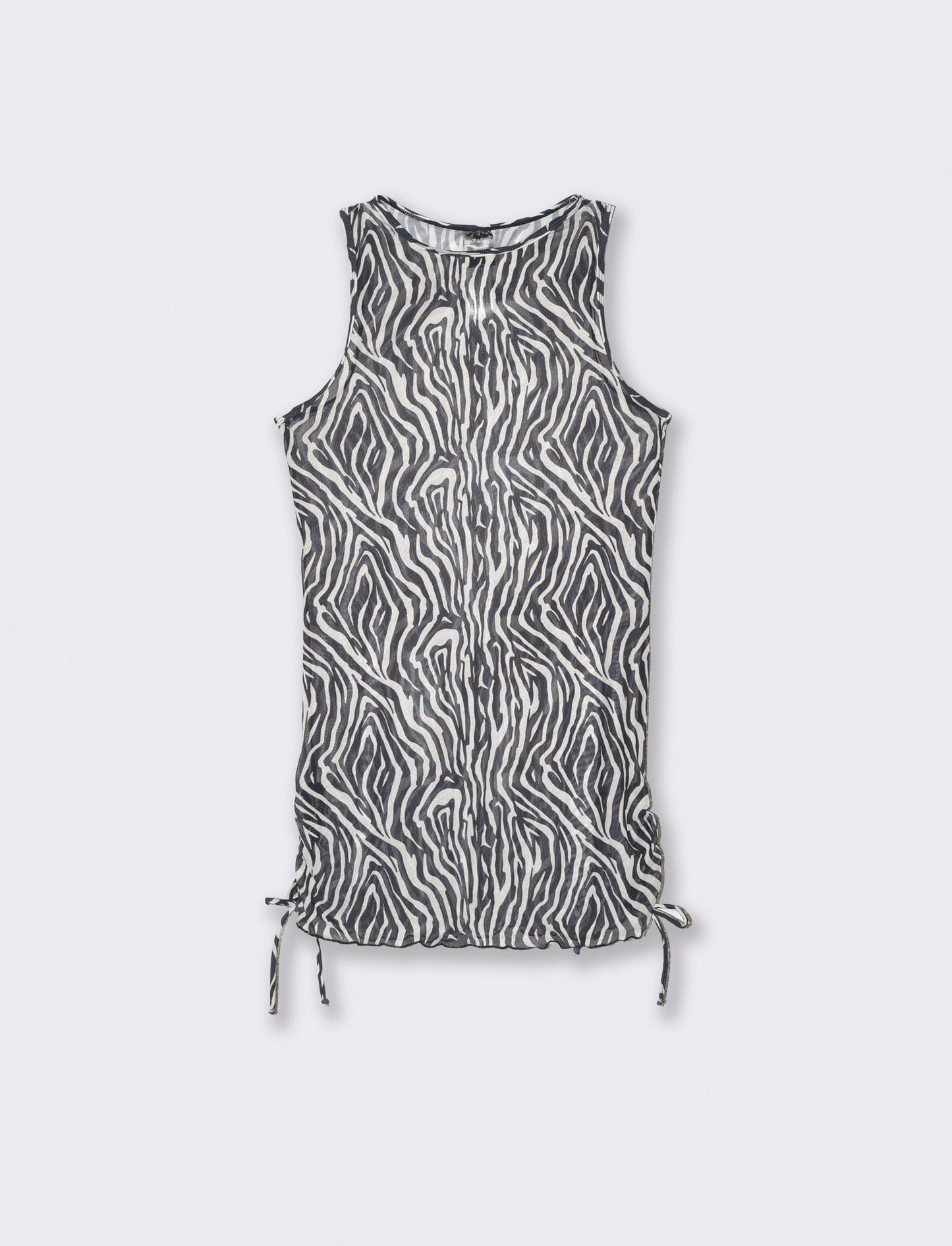 Abito copricostume in rete stampato con laccetti - Zebrato