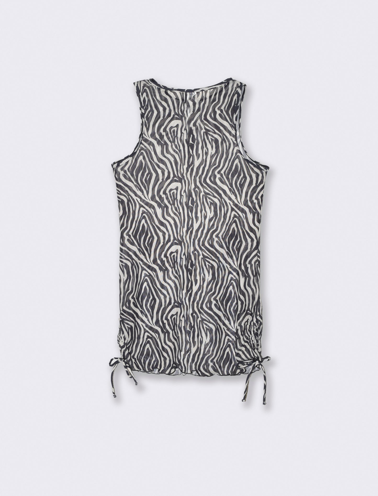 Abito copricostume in rete stampato con laccetti - Zebrato