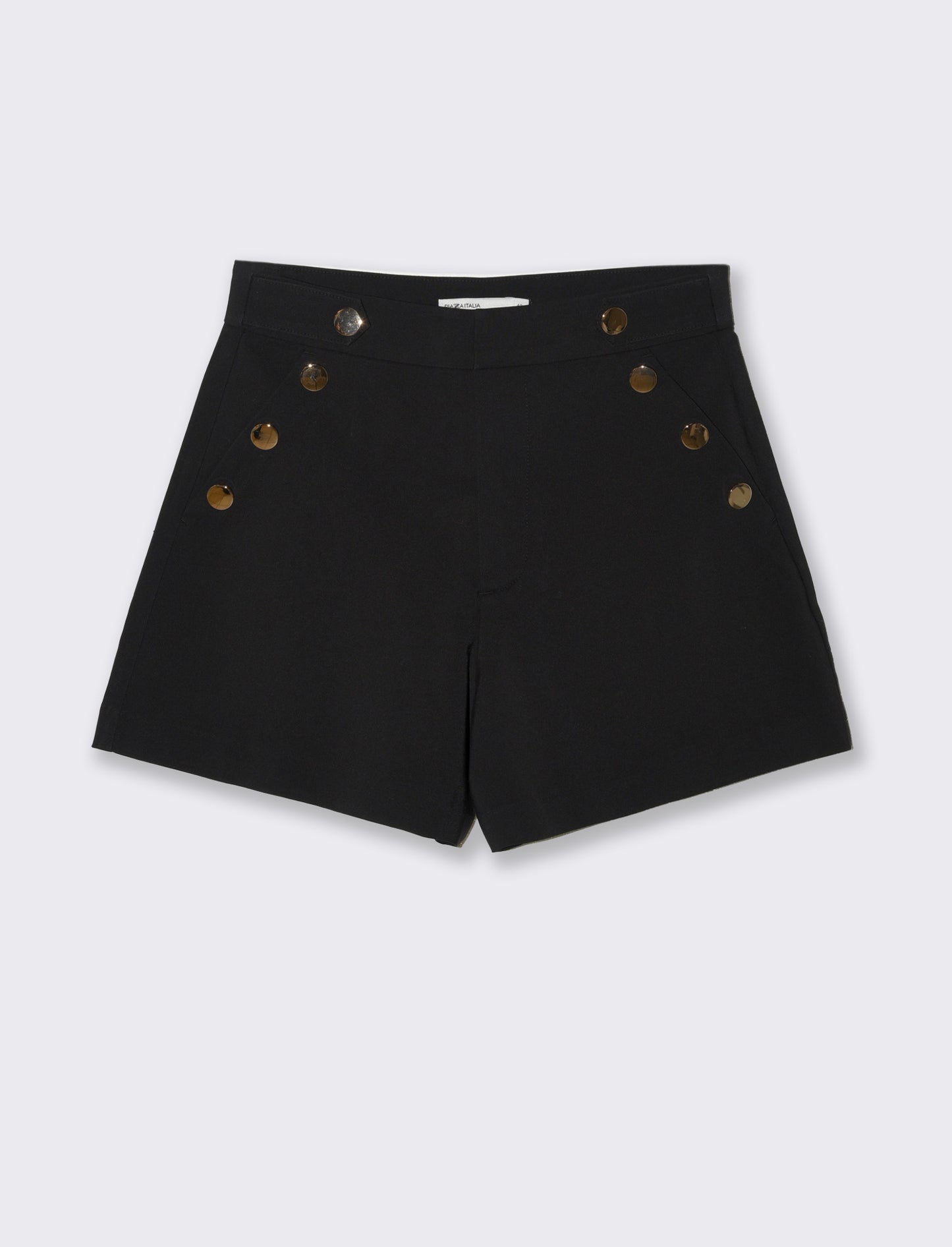 Short con bottoni da donna - Nero