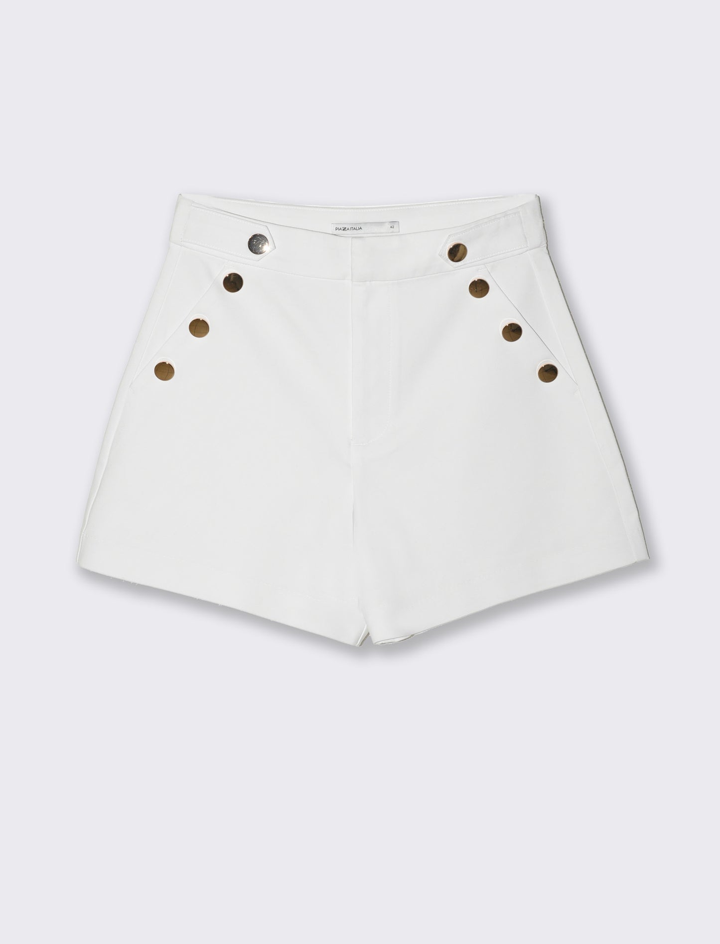 Short con bottoni da donna - Bianco