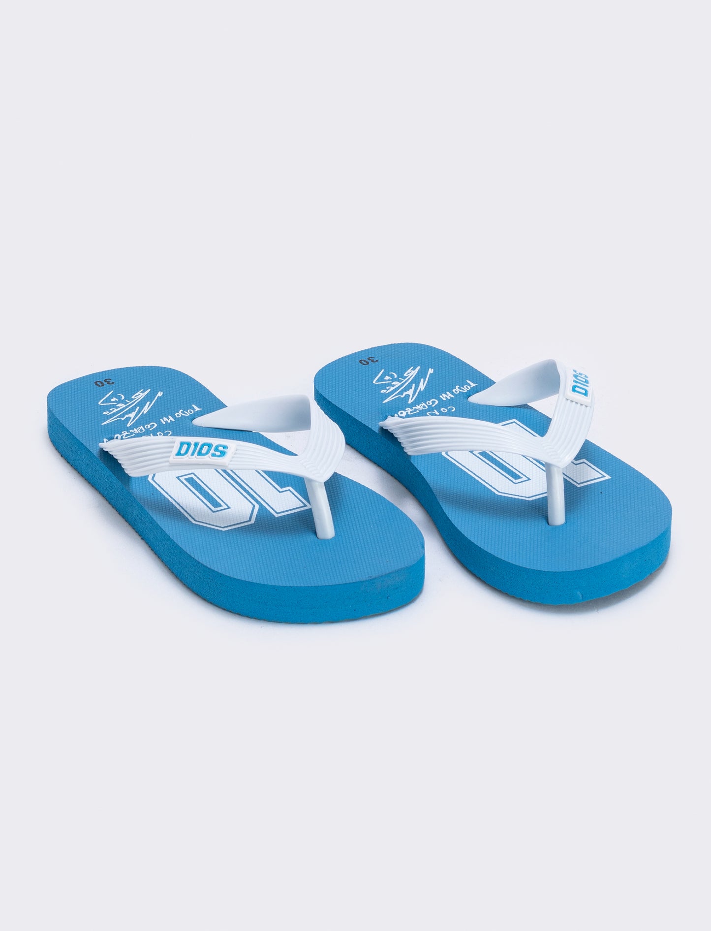 Infradito Azzurre con Stampa Dios - Bianco