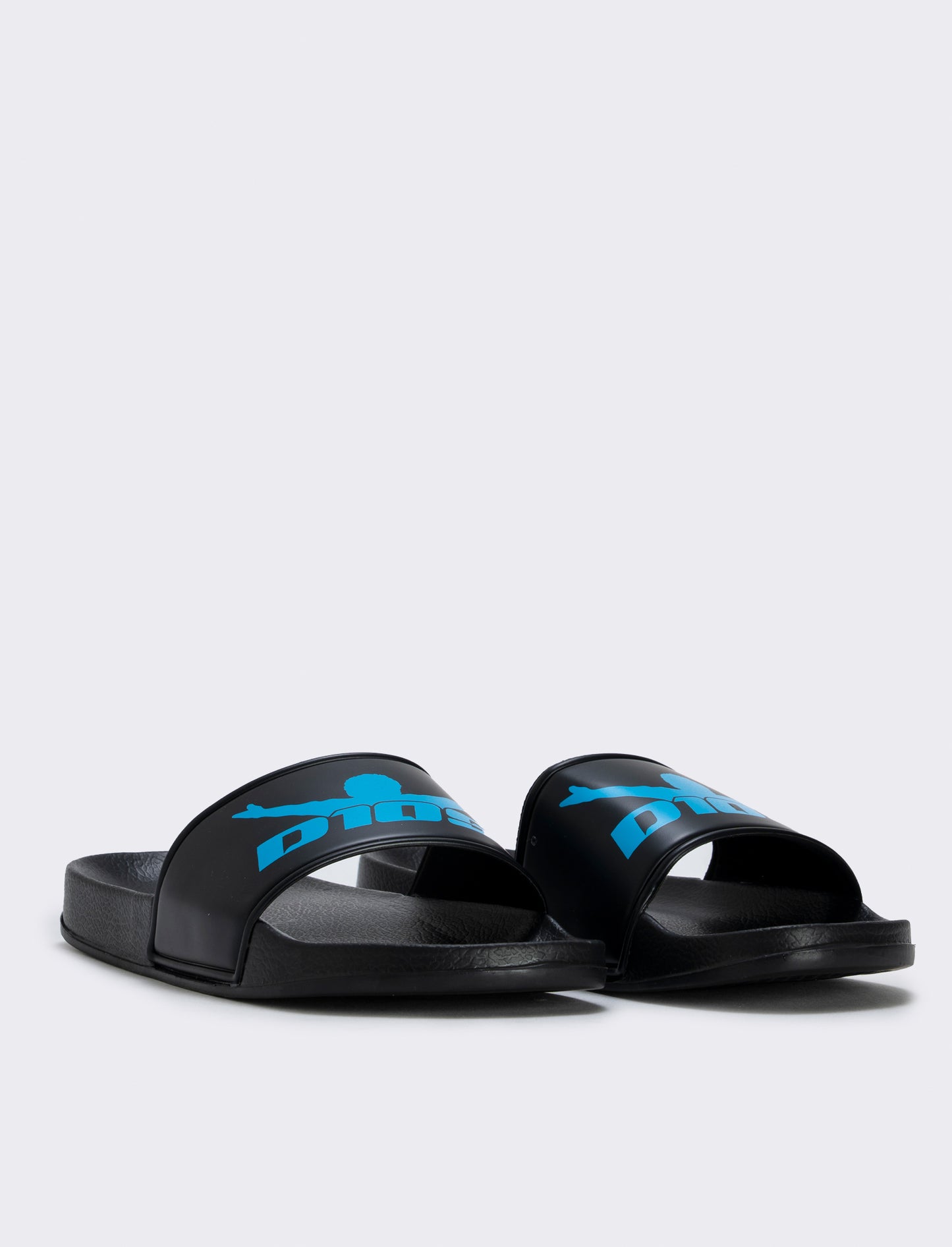 Black EVA Rubber Sandals with Dios Print - Black