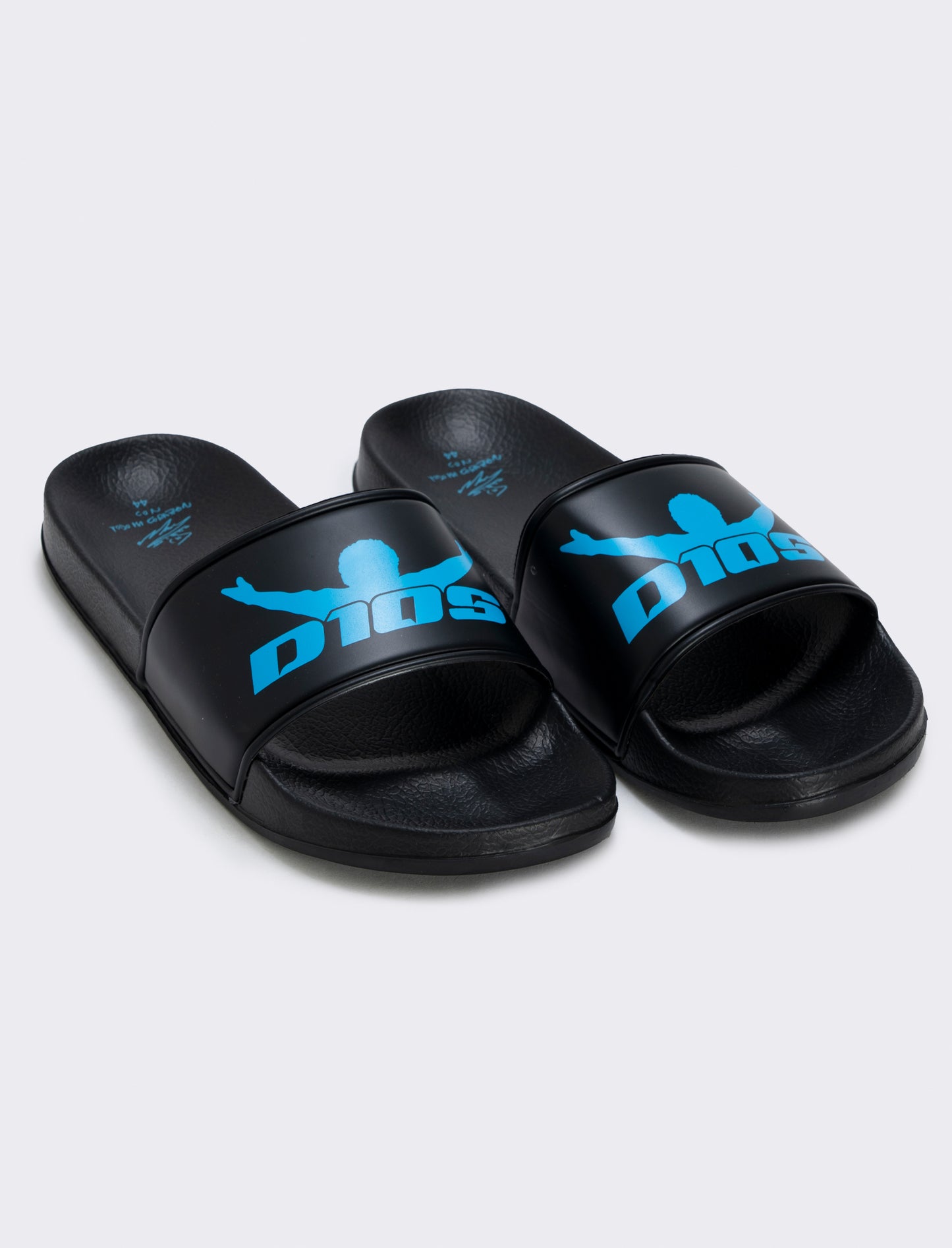 Black EVA Rubber Sandals with Dios Print - Black