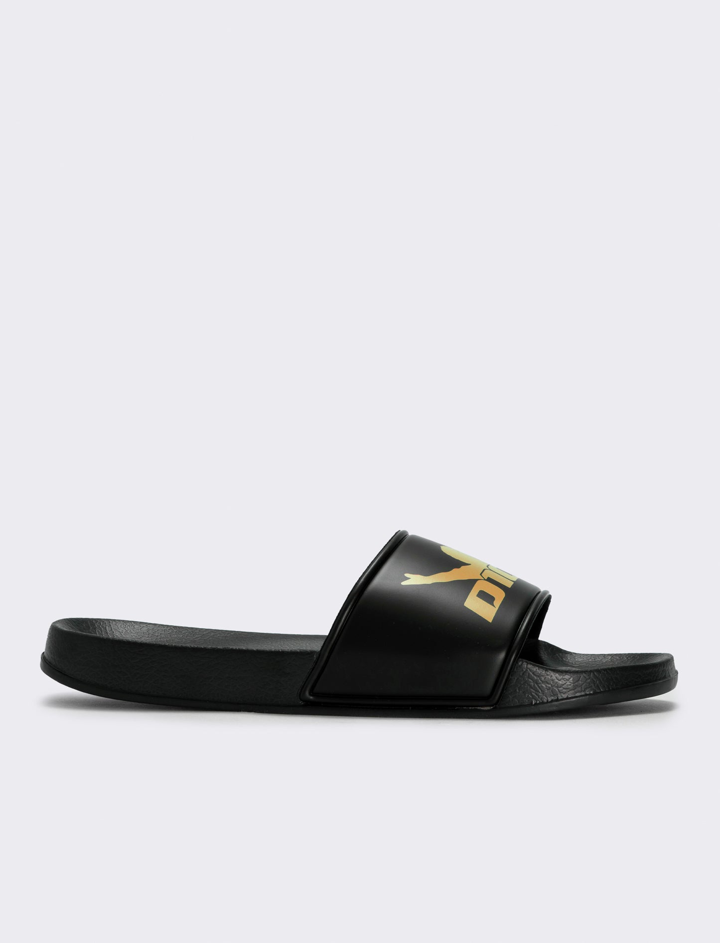 Black EVA Rubber Sandals with Dios Print - Black