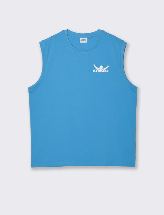 T-shirt senza maniche con stampa D10S - Bluette