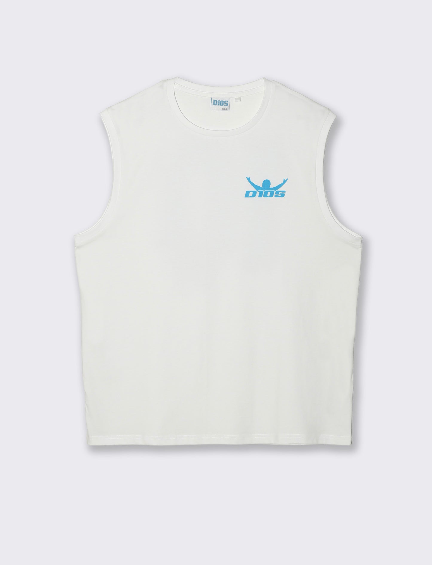 T-shirt senza maniche con stampa D10S - Bianco