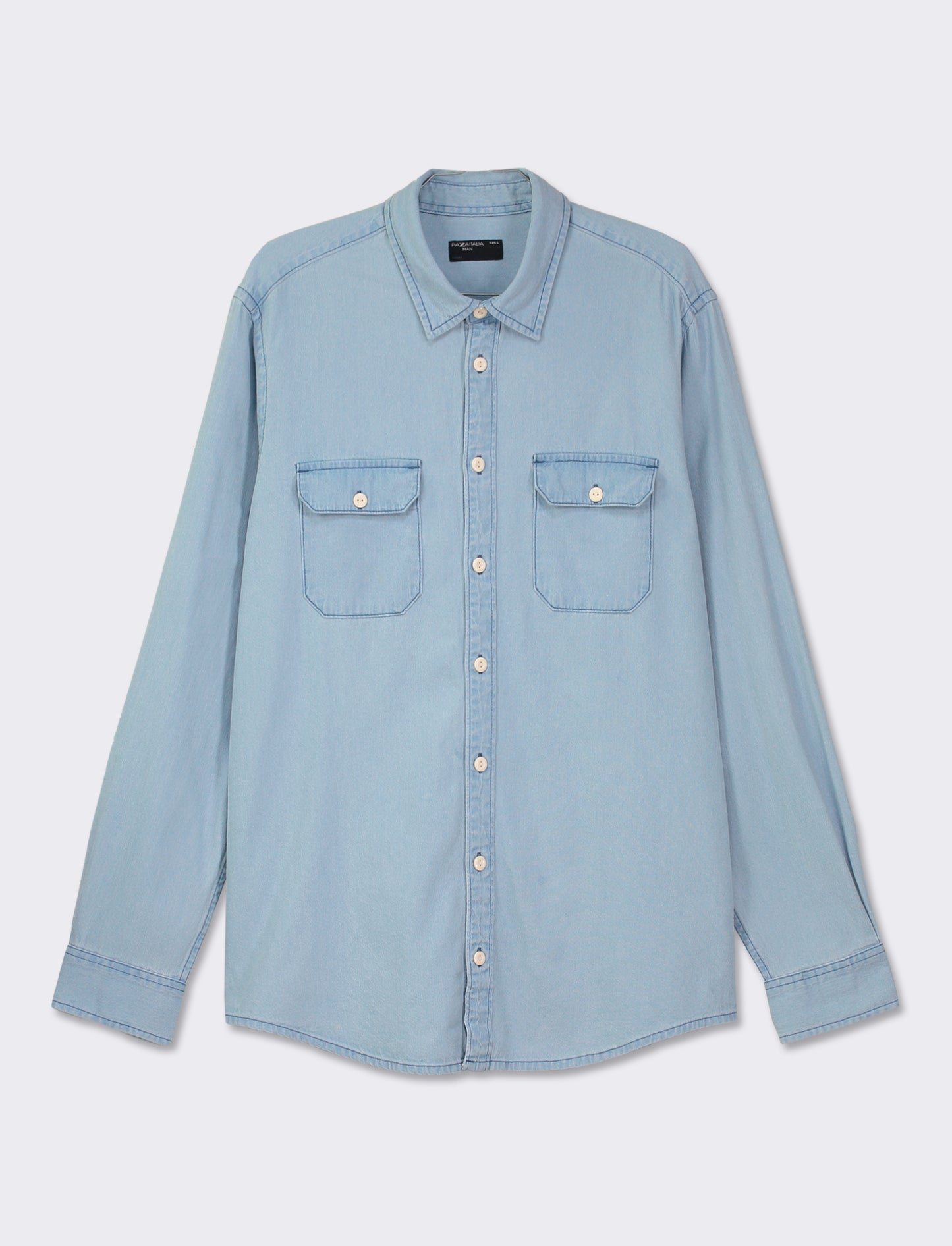 Vintage Denim Regular Fit Shirt - Blue