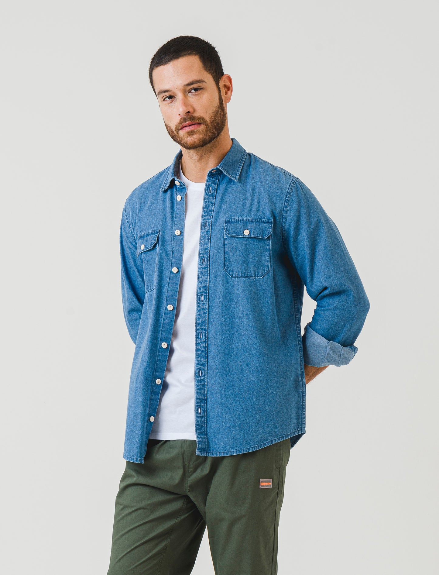 Vintage Denim Regular Fit Shirt - Blue