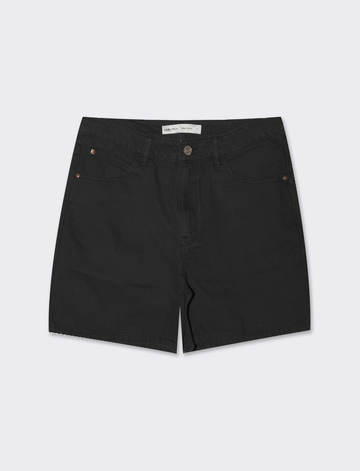 Short in denim da donna - Nero