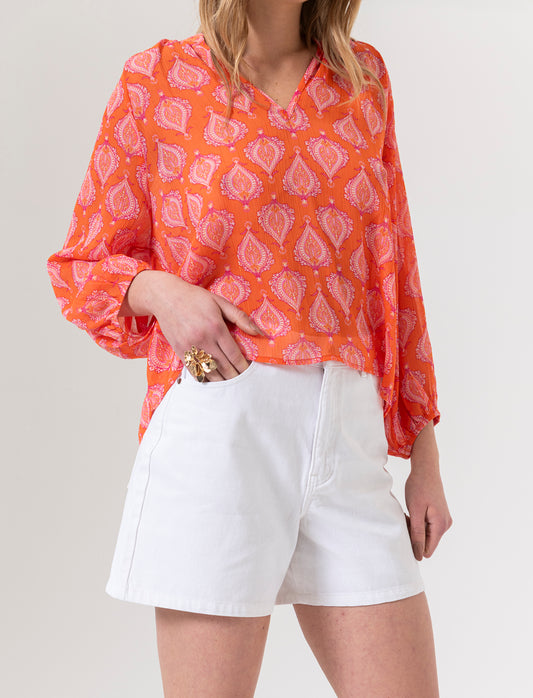 Short in denim da donna - Bianco