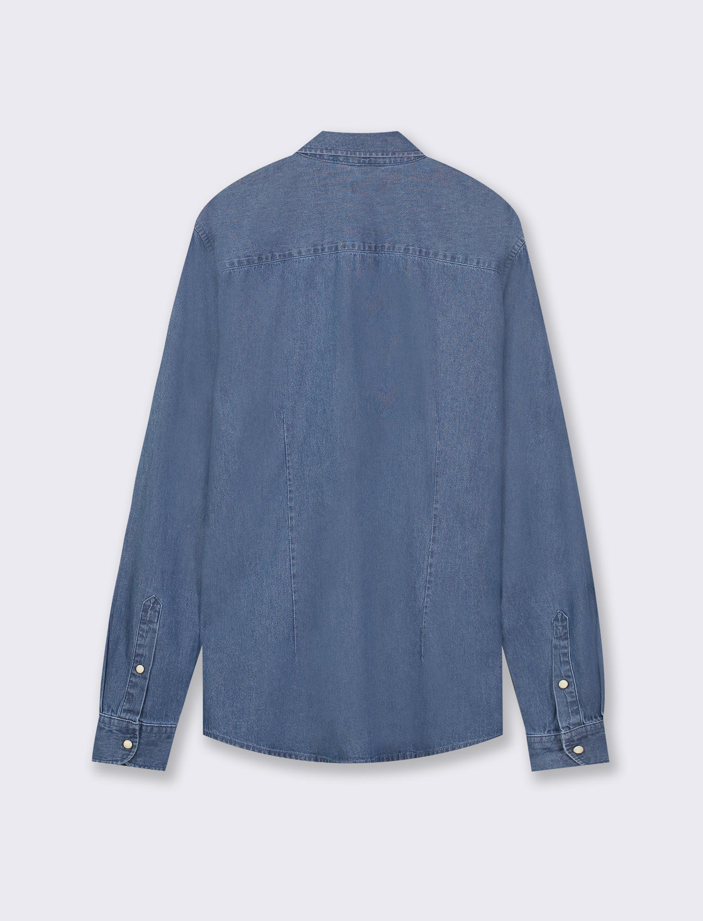 Regular Fit Denim Shirt with Reversed Collar - Blue