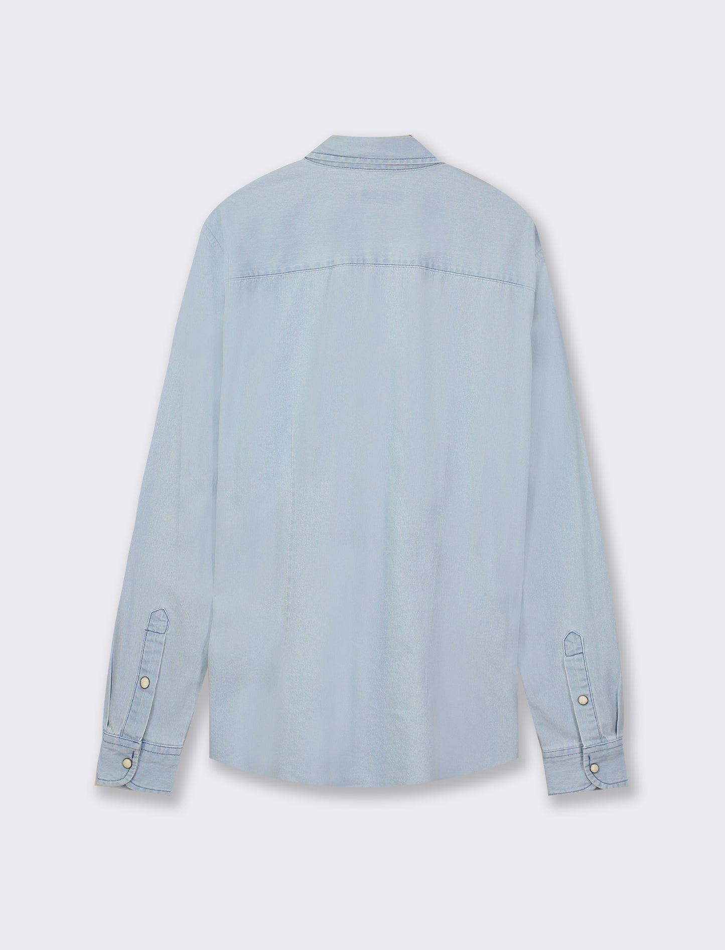 Regular Fit Denim Shirt with Reversed Collar - Blue