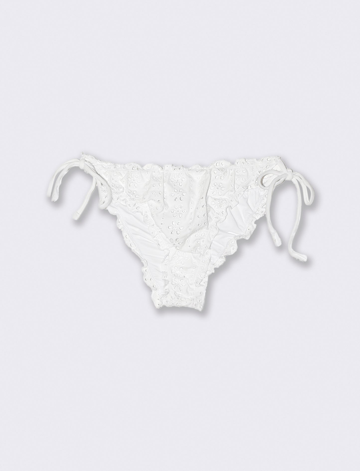 Slip mare in sangallo con laccetti - Bianco