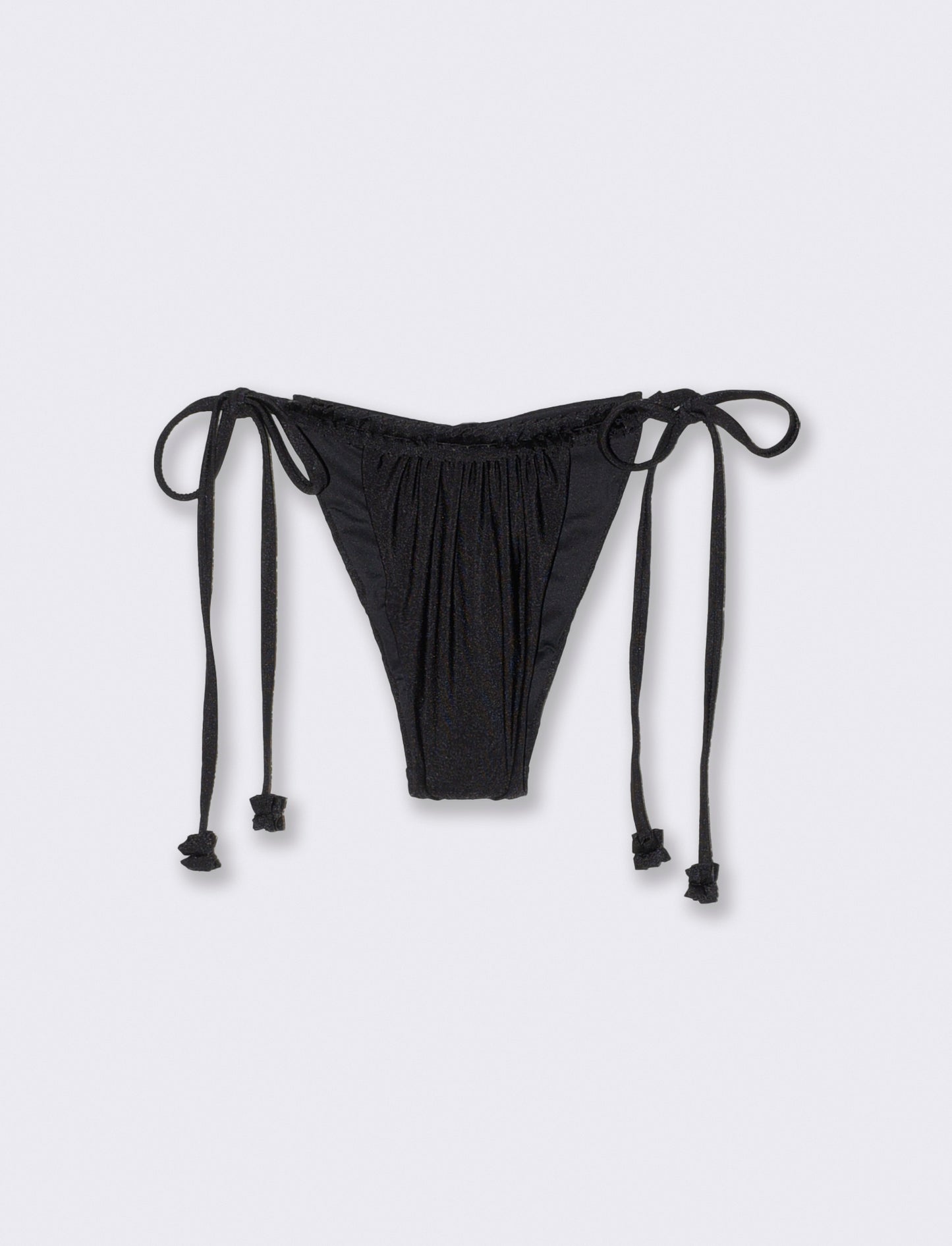 Slip mare arricciato con laccetti - Nero