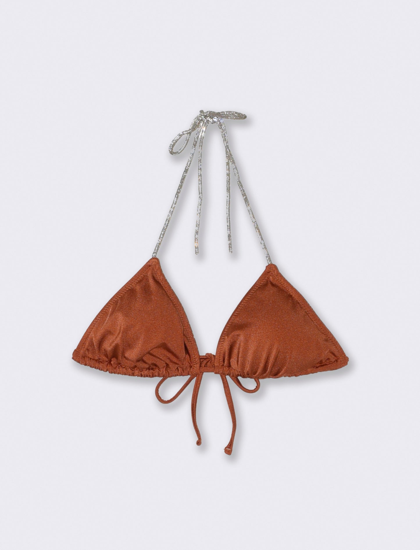 Reggiseno triangolo con tubolare strass - Arancio