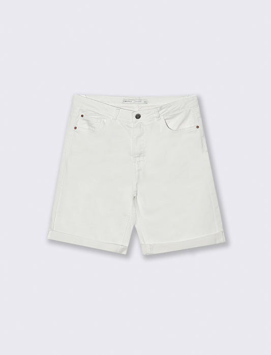 Bermuda in denim da donna - Bianco